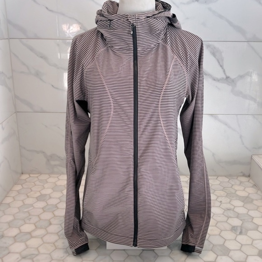 Lululemon Go The Distance Jacket Mini Pop Stripe Full Zip Up Jacket Women’s 6